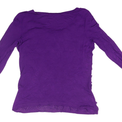 Marks and Spencer Womens Purple Ruffle Blouse Size 14