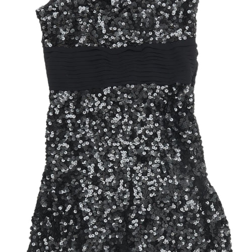 Kaleidoscope Black Sequin Bodycon Dress, Size 10
