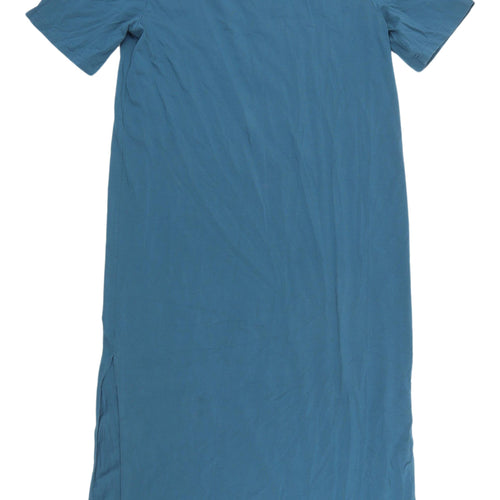 COS Blue Women's S T-Shirt Dress, Short Sleeve, Long Length