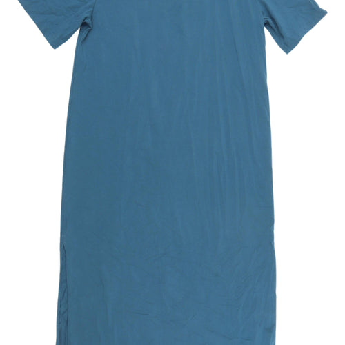 COS Blue Women's S T-Shirt Dress, Short Sleeve, Long Length