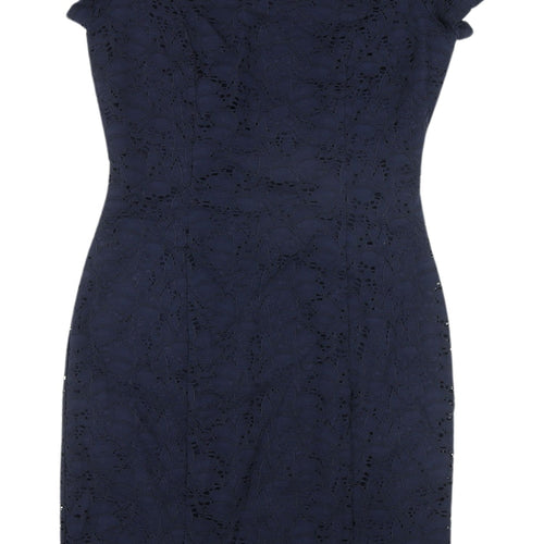 Precis Women's Blue Sheath Dress, Size 10, Lace, Business