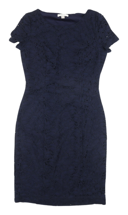 Precis Women's Blue Sheath Dress, Size 10, Lace, Business