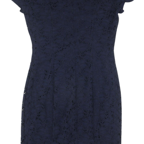 Precis Women's Blue Sheath Dress, Size 10, Lace, Business