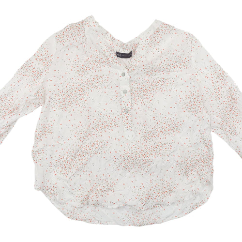 Marks and Spencer Floral White Blouse, Size 14, Spring Chic