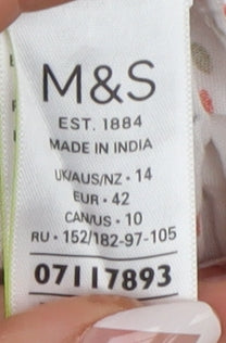 Marks and Spencer Floral White Blouse, Size 14, Spring Chic