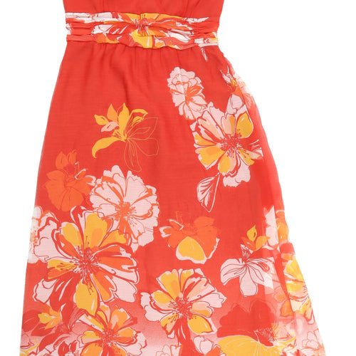 Jasper Conran Women's Red Floral Maxi Dress Size 12