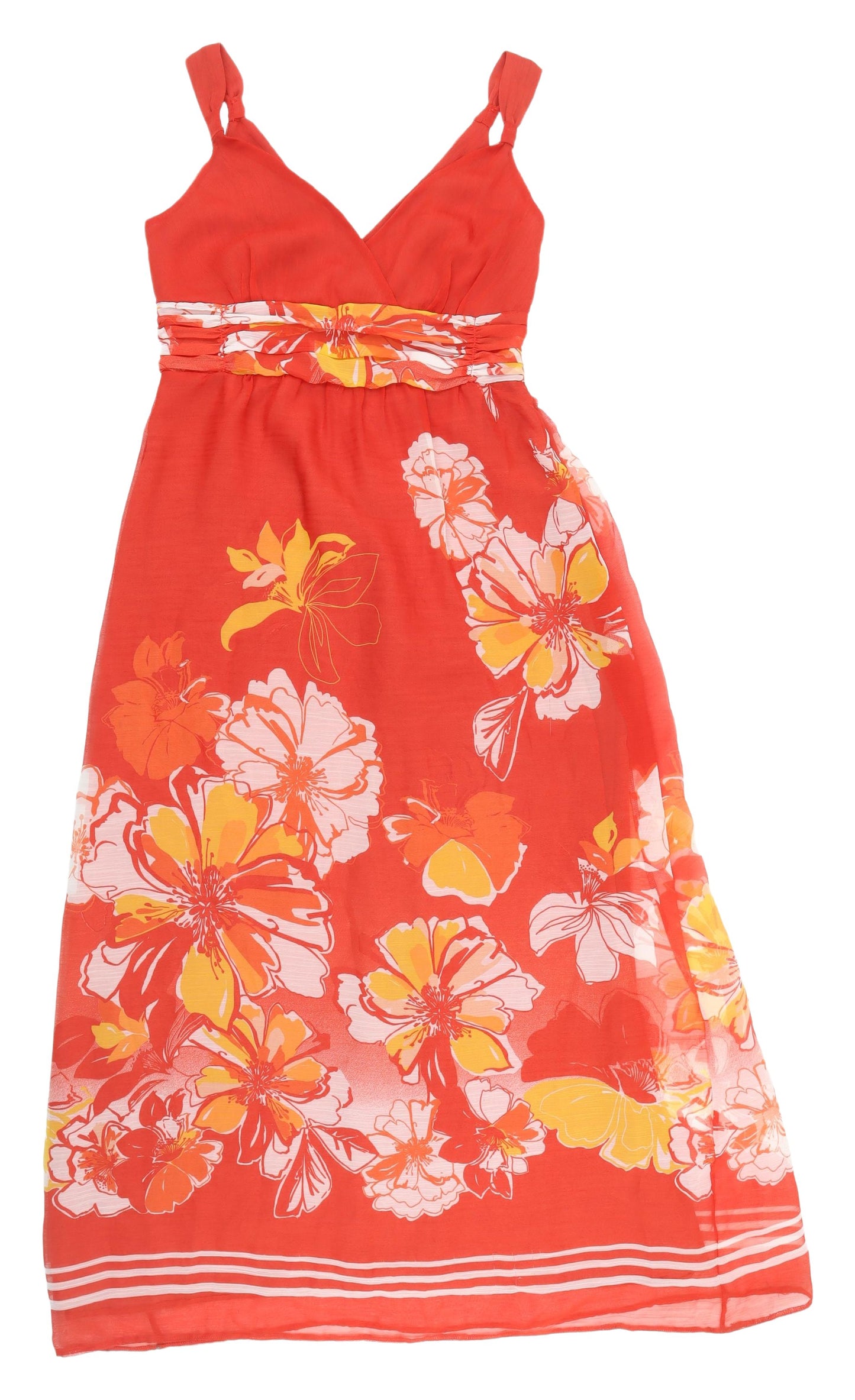 Jasper Conran Women's Red Floral Maxi Dress Size 12