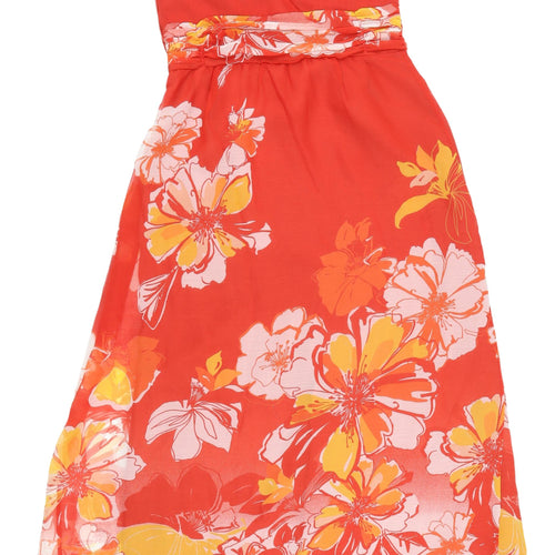 Jasper Conran Women's Red Floral Maxi Dress Size 12