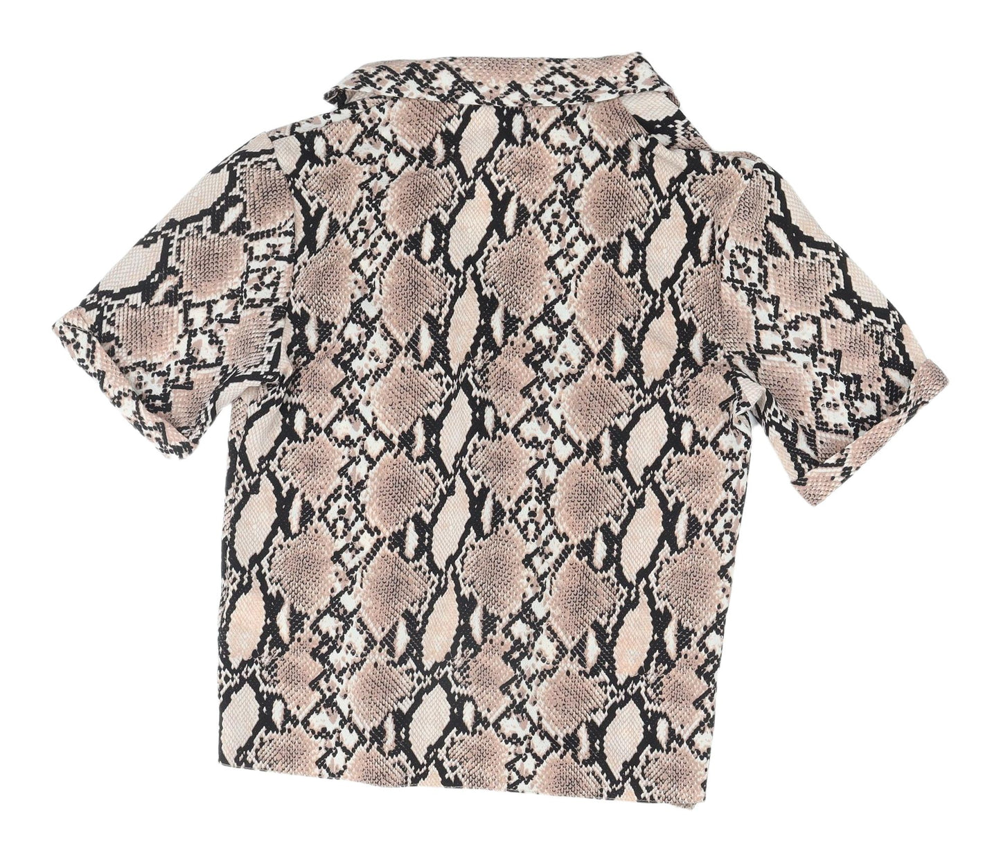New Look Women's Multicoloured Animal Print Button-Up Shirt