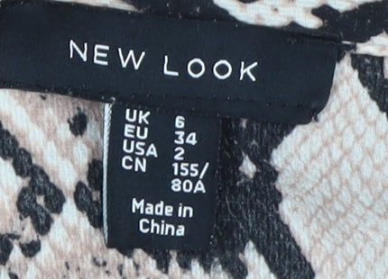New Look Women's Multicoloured Animal Print Button-Up Shirt