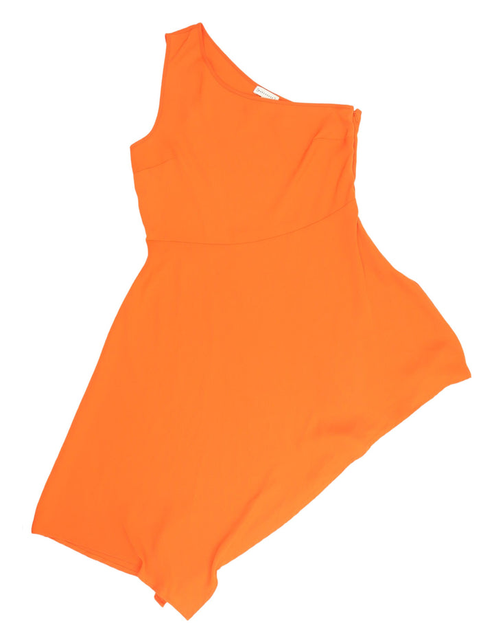 Warehouse Women's Orange One Shoulder Asymmetric Dress 12