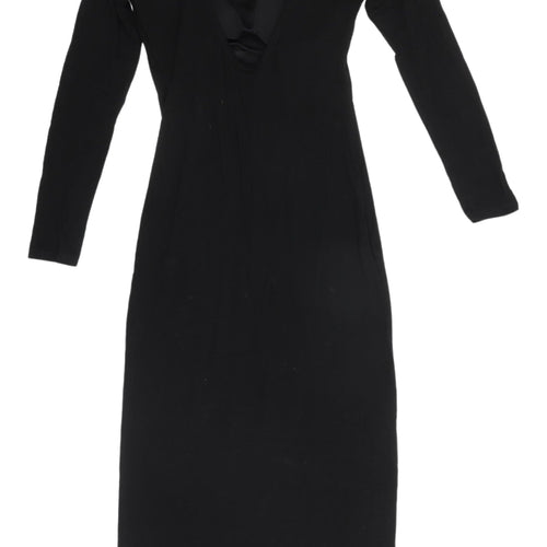 New Look Women's Black Bodycon Midi Dress Size 12