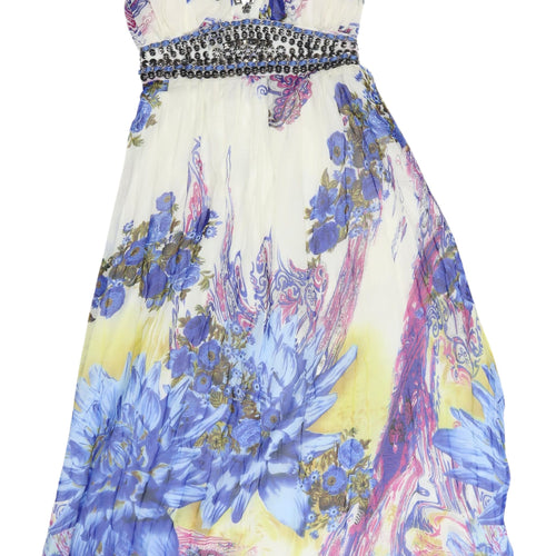 AM Mode Floral Halter Maxi Dress Multicoloured Size S