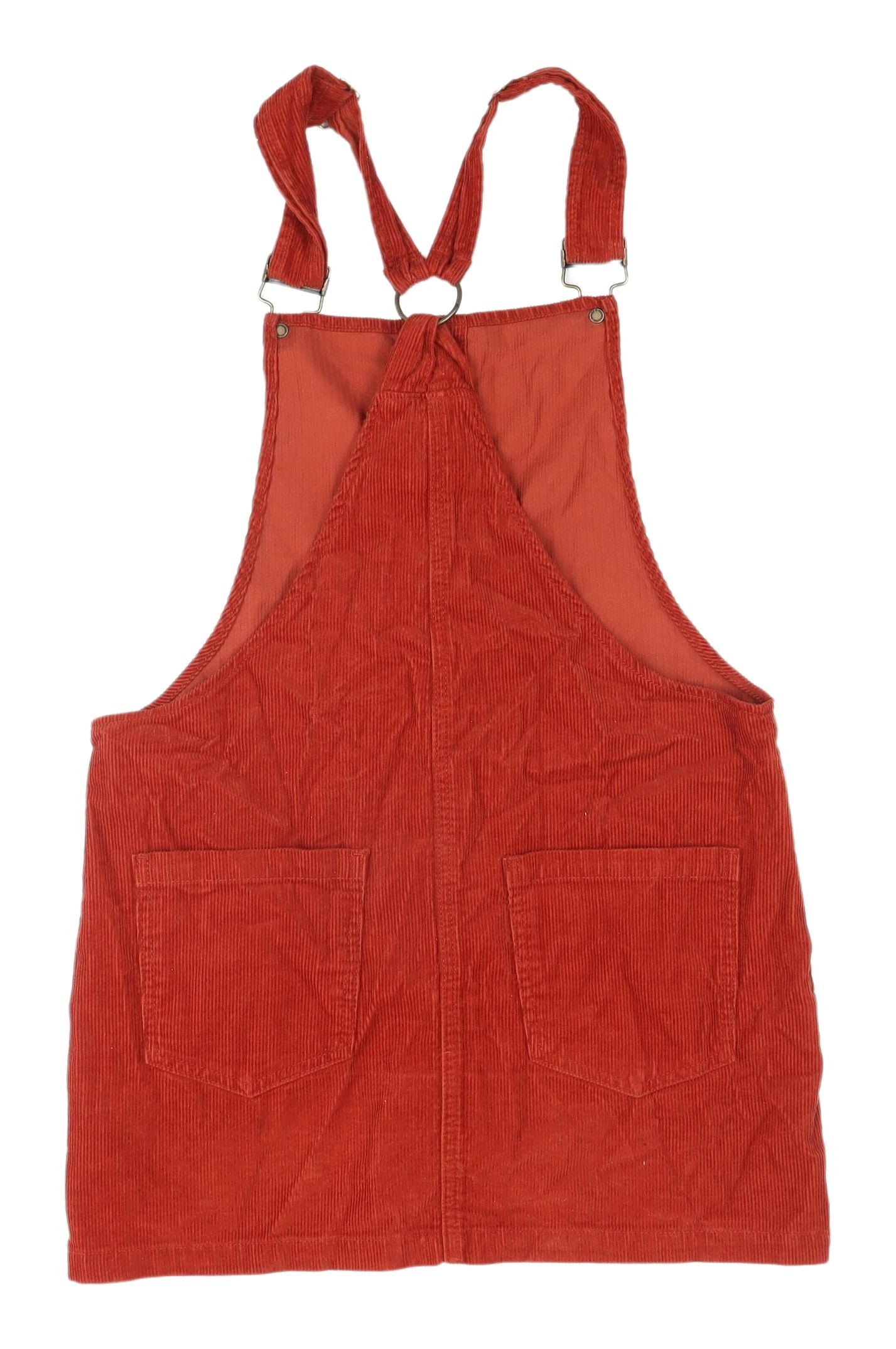 open lace back dress Forever 21 Red Corduroy Pinafore Dress, Size M, Casual – Preworn