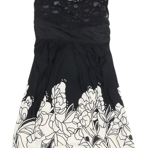 Heaven Women's Black & White Sleeveless Dress, Size 12