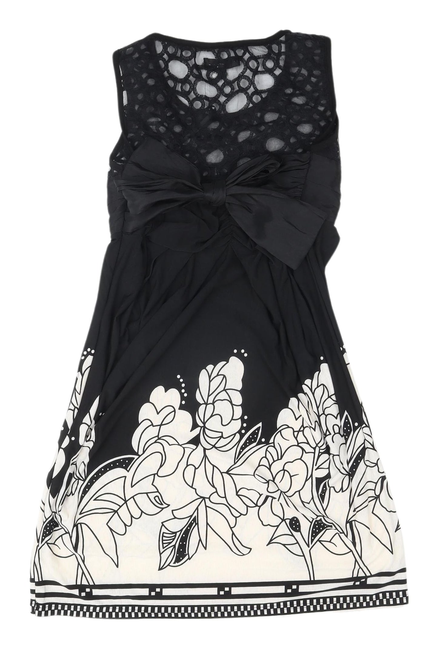 Heaven Women's Black & White Sleeveless Dress, Size 12