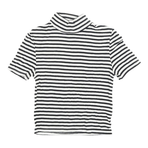 Cooper St Women's XS Black White Striped Jersey T-Shirt