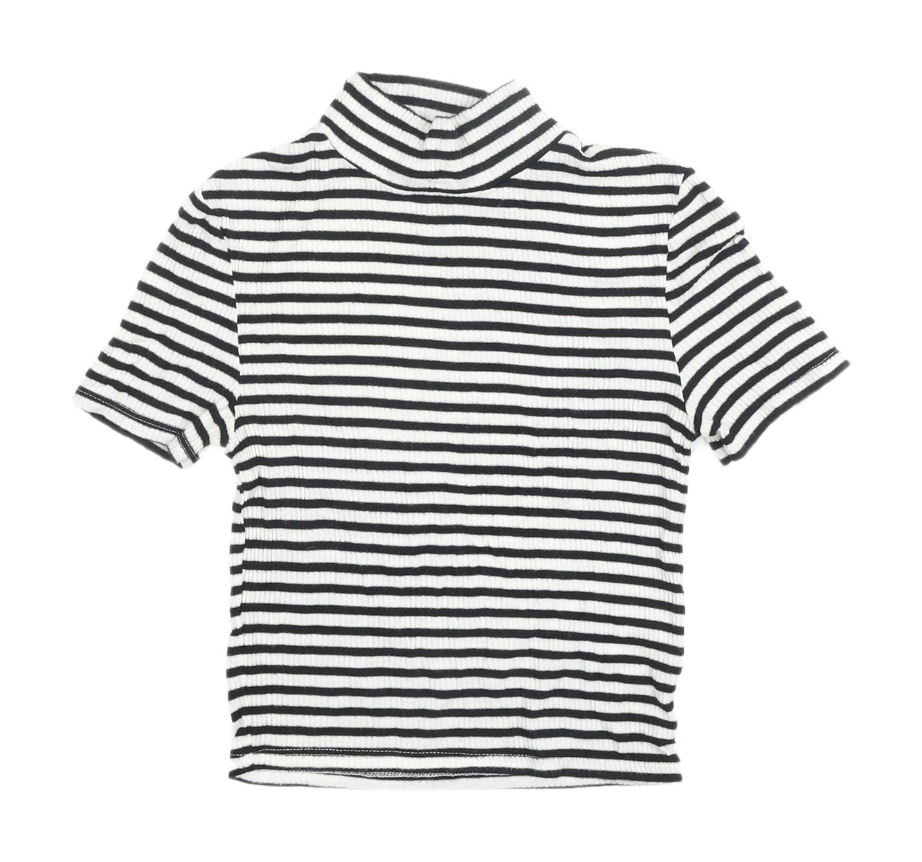 Cooper St Women's XS Black White Striped Jersey T-Shirt