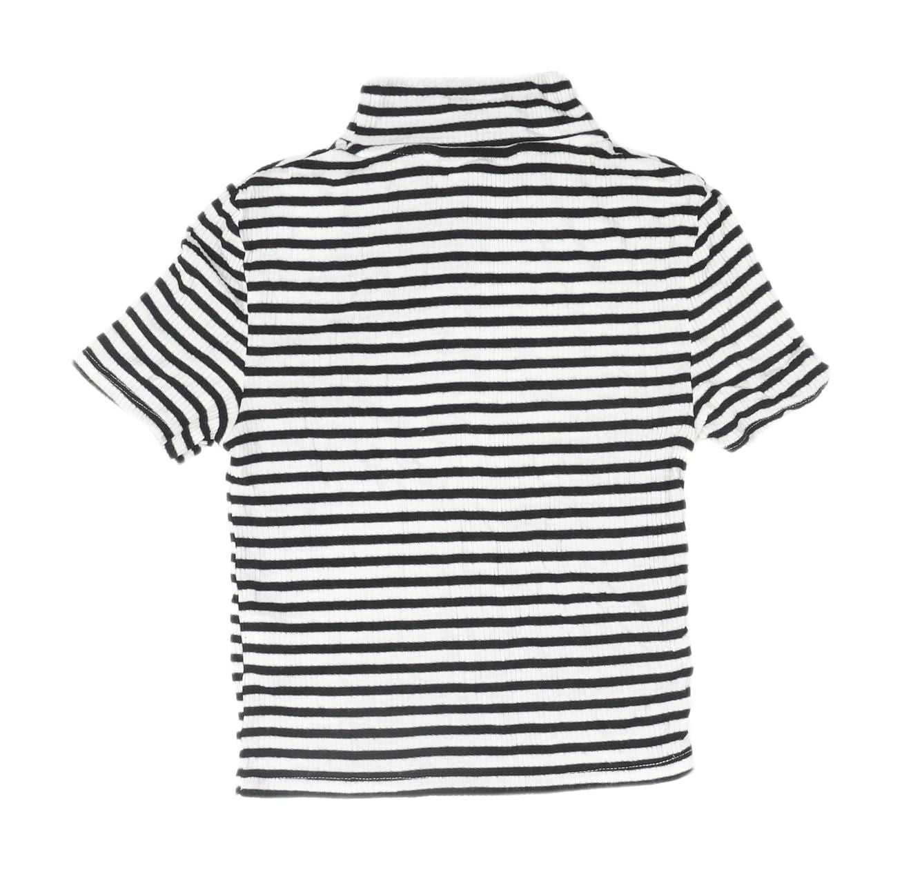Cooper St Women's XS Black White Striped Jersey T-Shirt