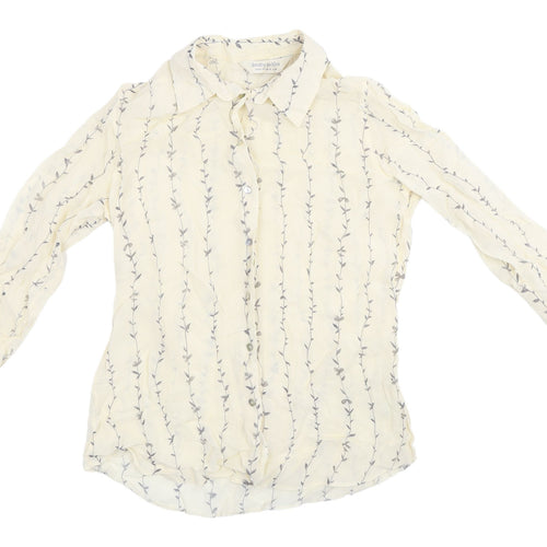 Dorothy Perkins Beige Collared Long Sleeve Blouse 14
