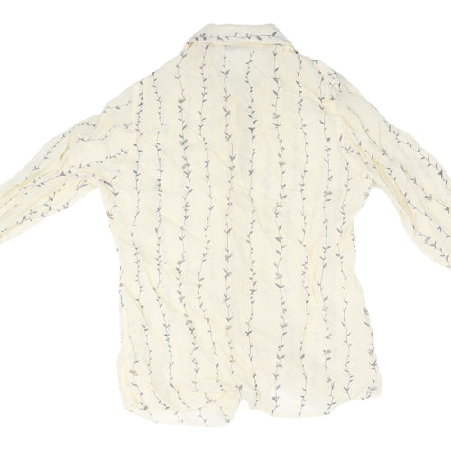 Dorothy Perkins Beige Collared Long Sleeve Blouse 14