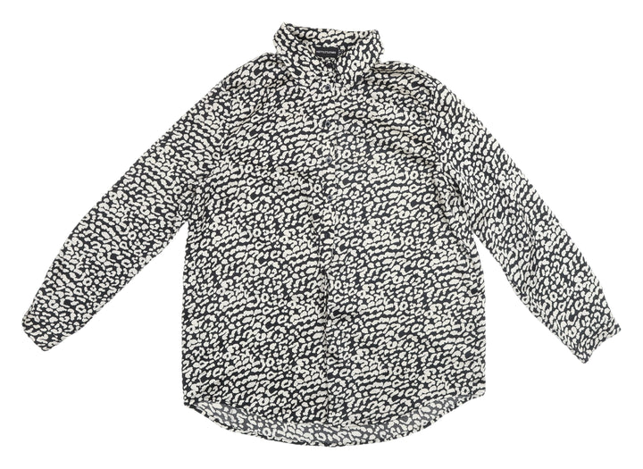 PrettyLittleThing Women's Black Animal Print Shirt UK 10