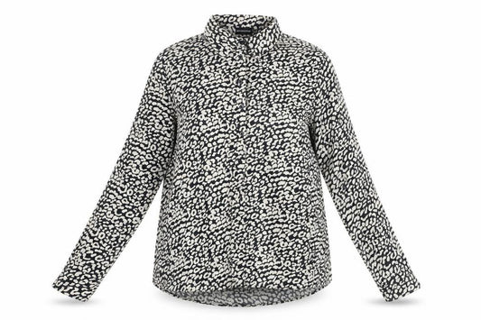 Front view of PRETTYLITTLETHING Women's Black Animal Print Shirt UK 10