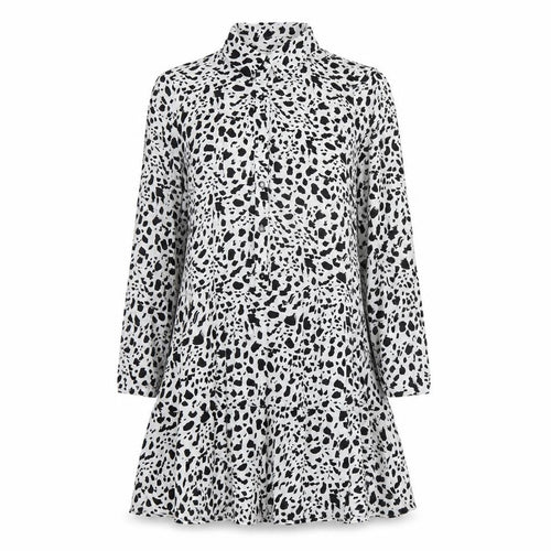 Apricot Women's Black & White Shirt Dress - Size 12