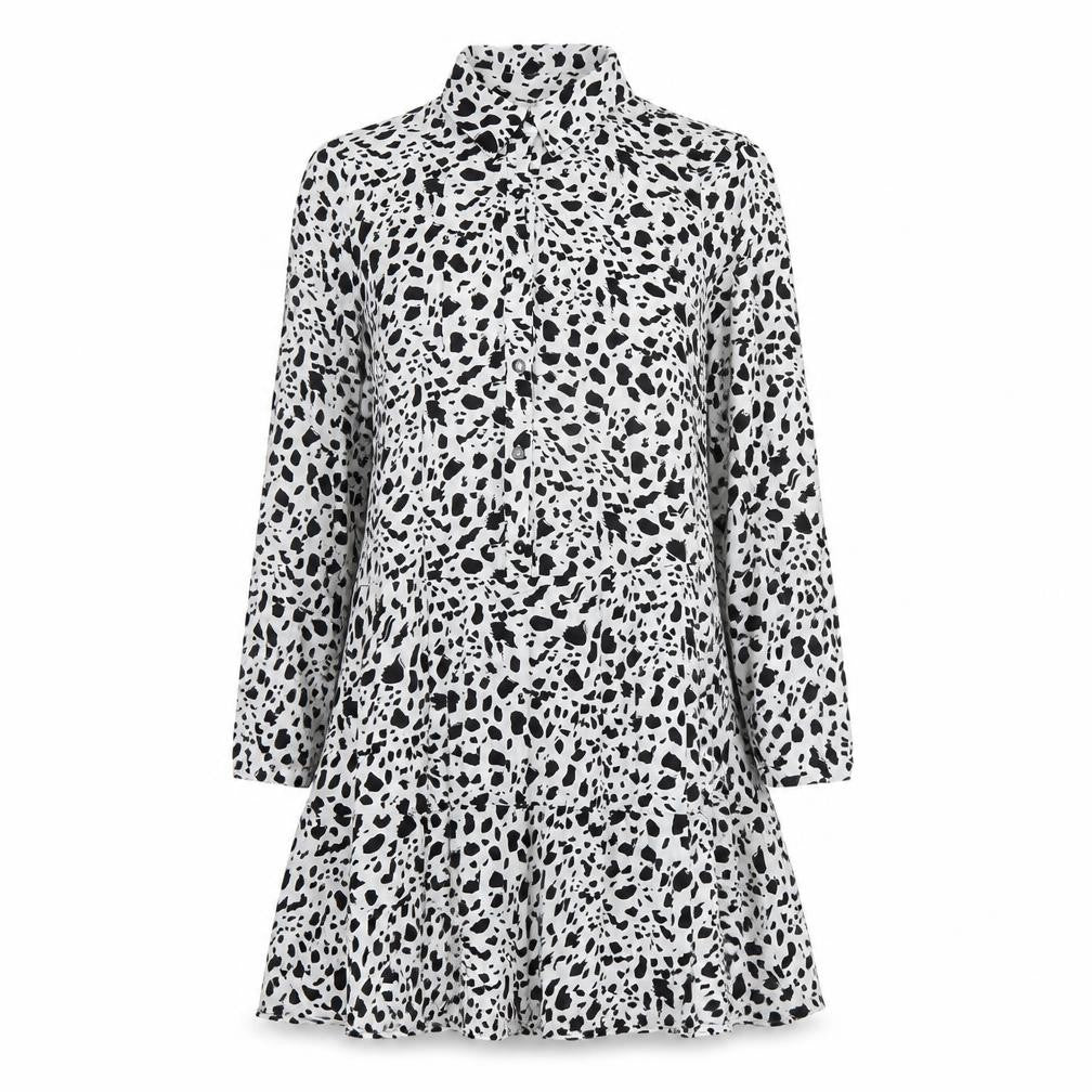 Apricot Women's Black & White Shirt Dress - Size 12
