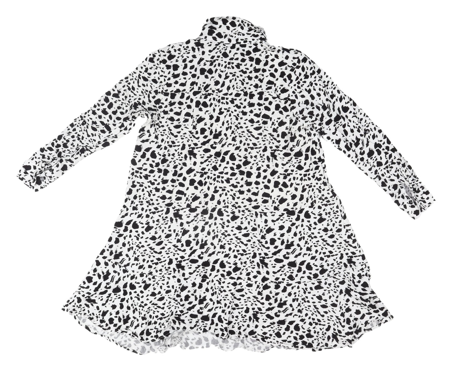 Apricot Women's Black & White Shirt Dress - Size 12