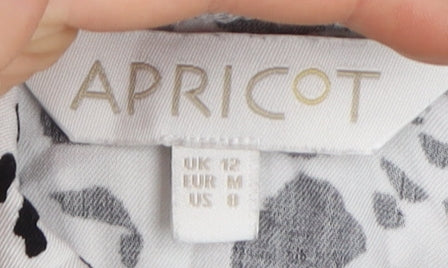 Apricot Women's Black & White Shirt Dress - Size 12