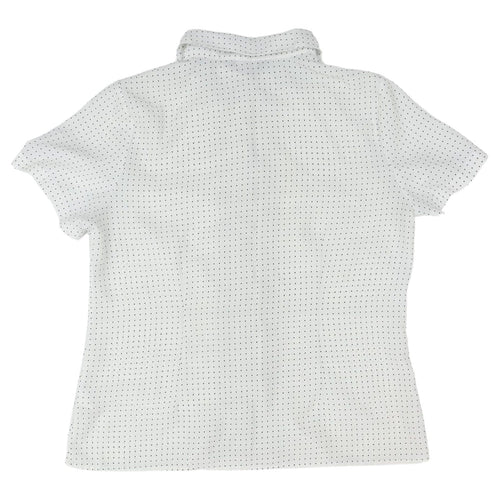 Bm Women's White Polka Dot Button-Up Shirt, Size 14
