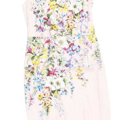 Oasis Women's Multicoloured Floral Bodycon Dress - Size 10