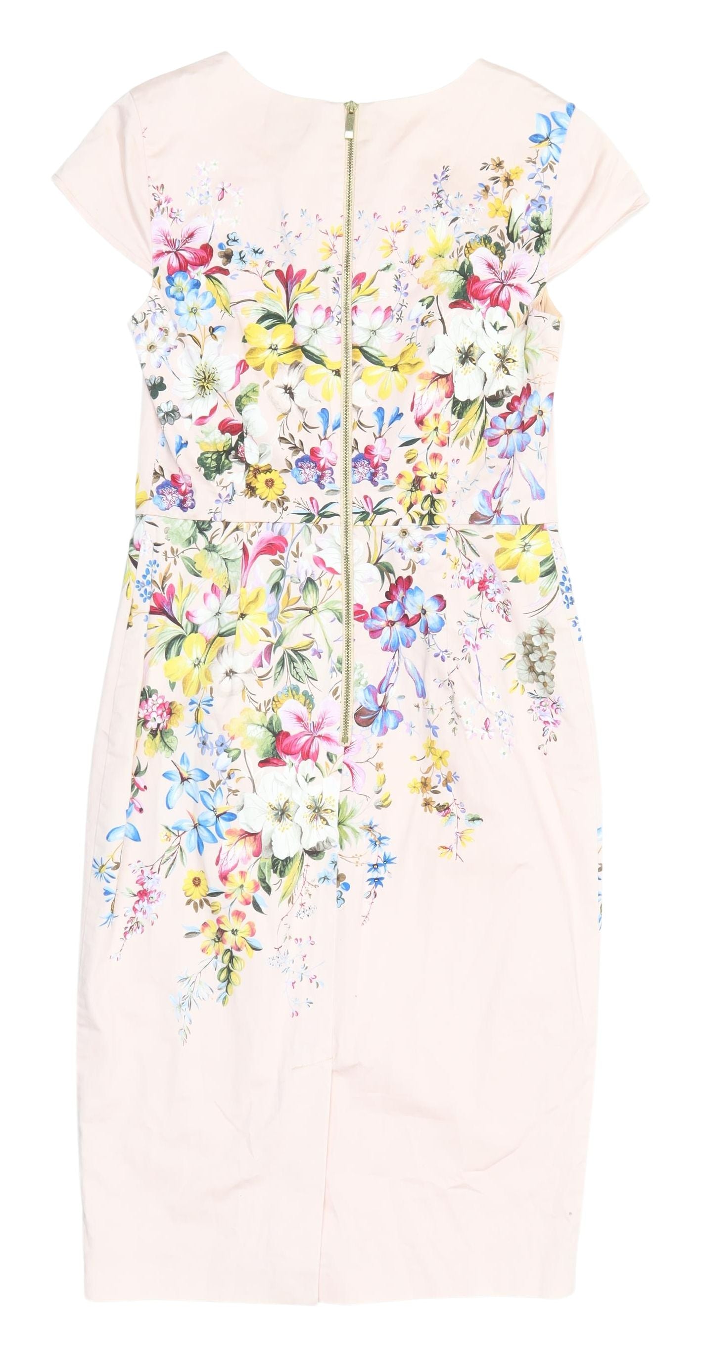 Oasis Women's Multicoloured Floral Bodycon Dress - Size 10