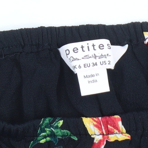 Miss Selfridge Women's Black Floral Cropped Top UK 6