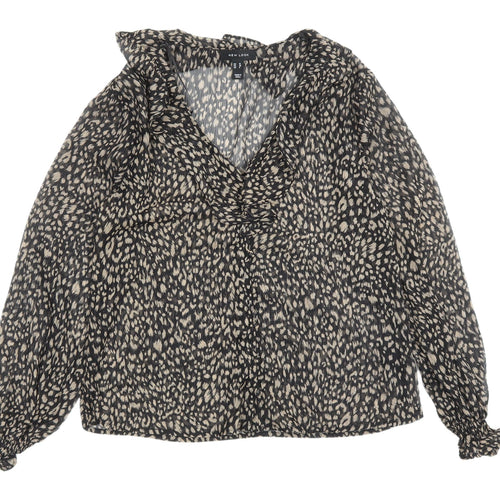 New Look Women's Animal Print Wrap Blouse UK 10