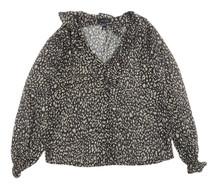 New Look Women's Animal Print Wrap Blouse UK 10