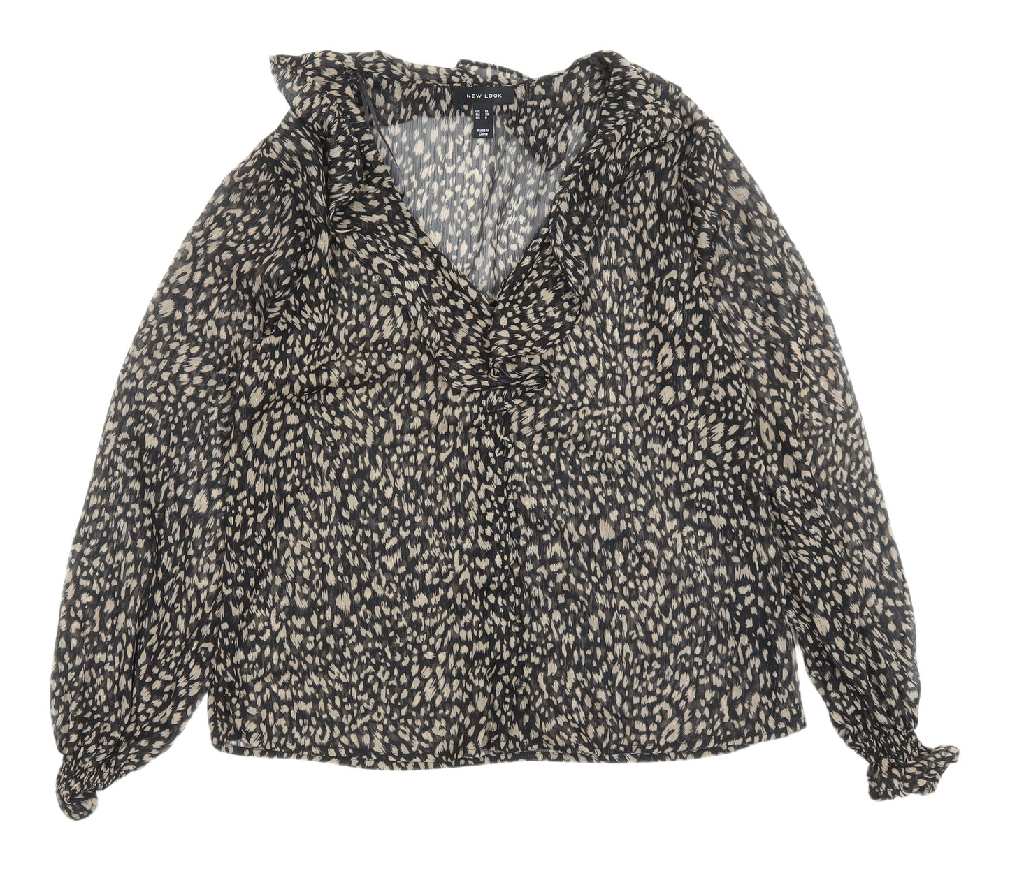 New Look Women's Animal Print Wrap Blouse UK 10