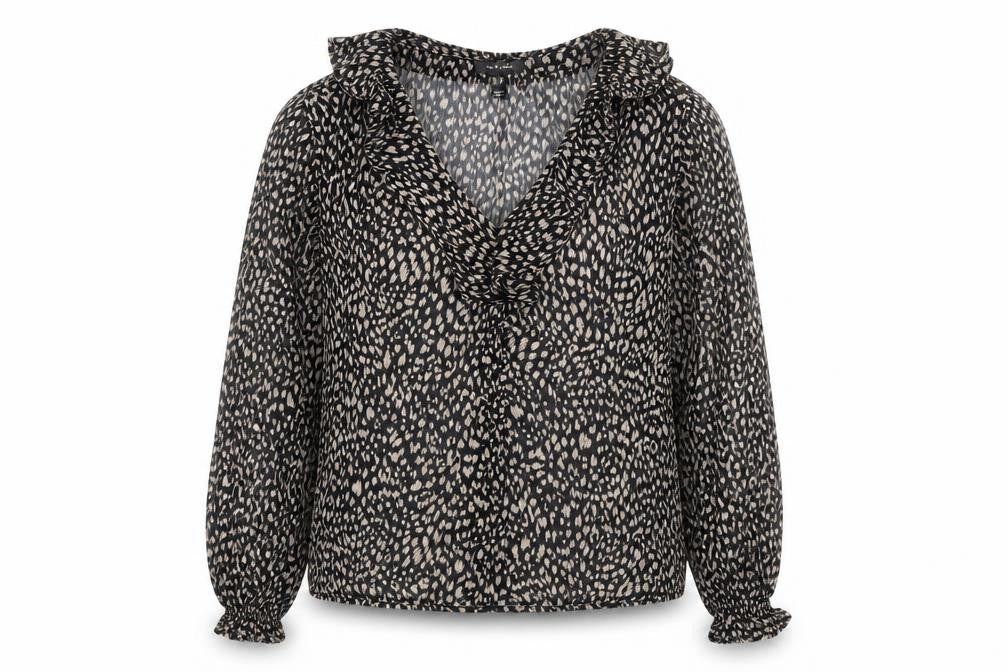 Front view of New Look Women's Animal Print Wrap Blouse UK 10