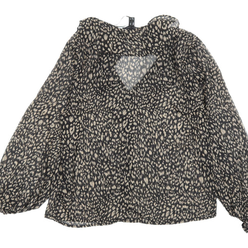 New Look Women's Animal Print Wrap Blouse UK 10