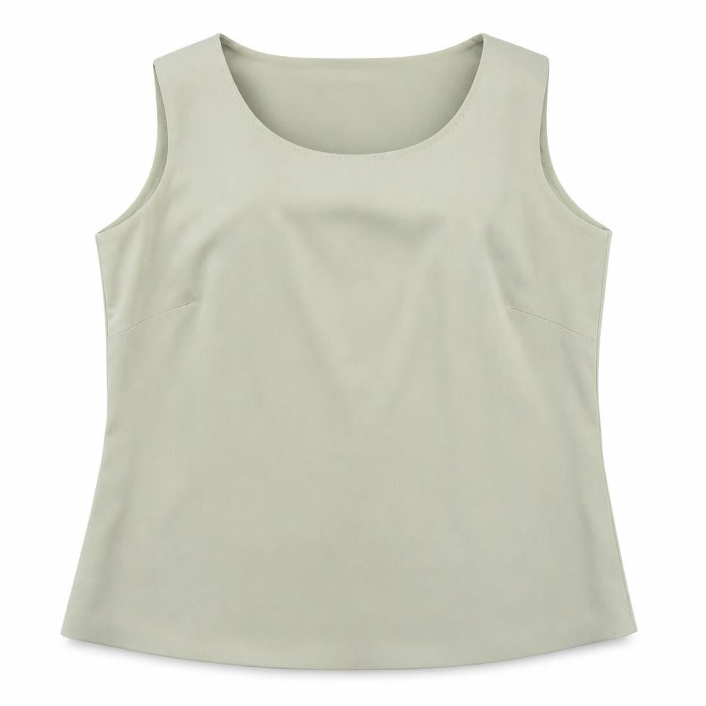 Front view of Bonmarché Women's Green Tank Top, size 20, Polyester
