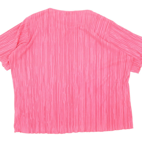 Bonmarché Women's Pink XL Blouse Short Sleeves