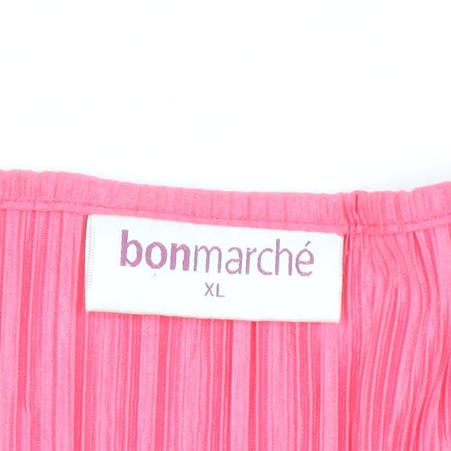 Bonmarché Women's Pink XL Blouse Short Sleeves