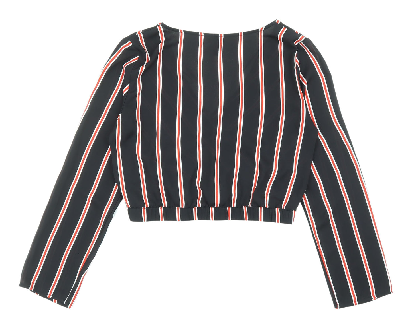 H&M Women's Multicoloured Striped Wrap Blouse Size 12