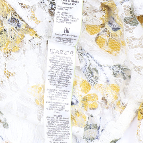 Marks & Spencer Floral Lace Dress, Size 14, Ivory