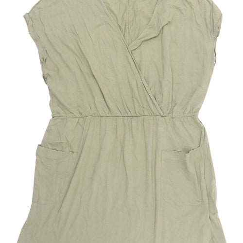 Next Women's Green Wrap Dress with Pockets, Size 18