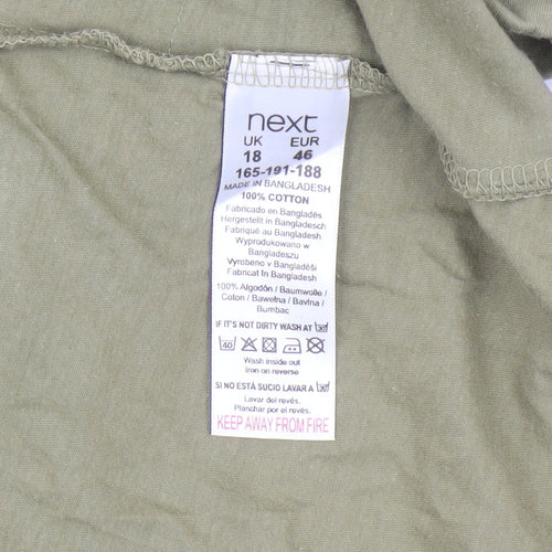 Next Women's Green Wrap Dress with Pockets, Size 18