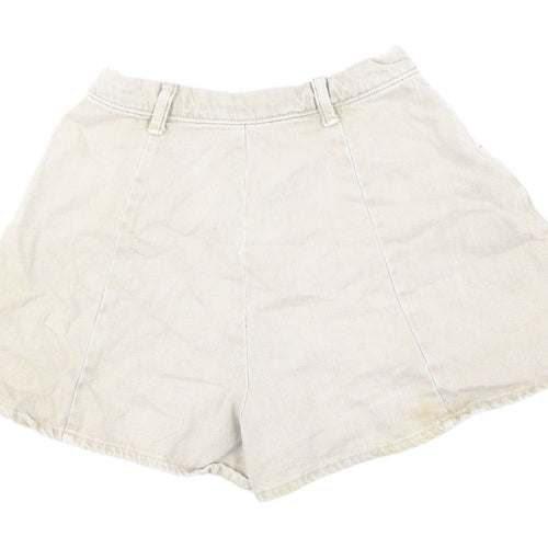 Bershka Women's Beige High Rise Chino Shorts Size 8