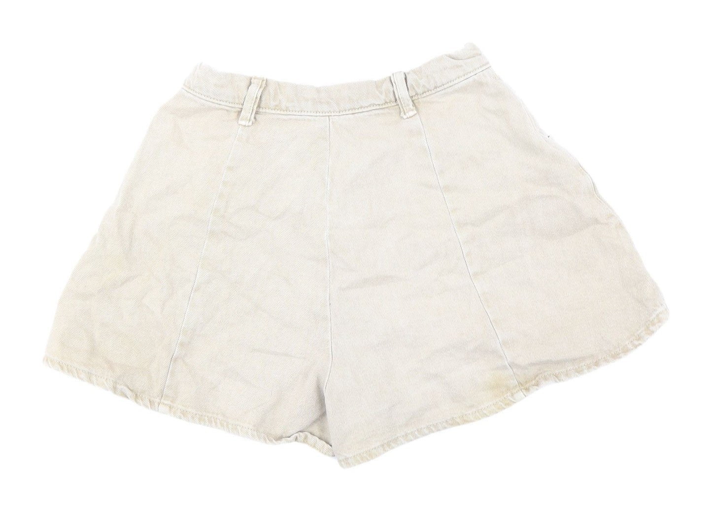Bershka Women's Beige High Rise Chino Shorts Size 8