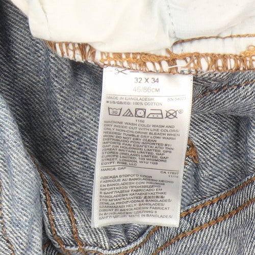GAP Men's Blue Straight Jeans, Size 32, Medium Wash
